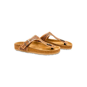 Grashius Western Hand -Tooled Sandals