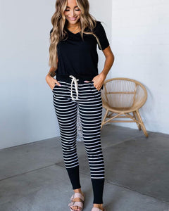 Ampersand joggers -black stripe